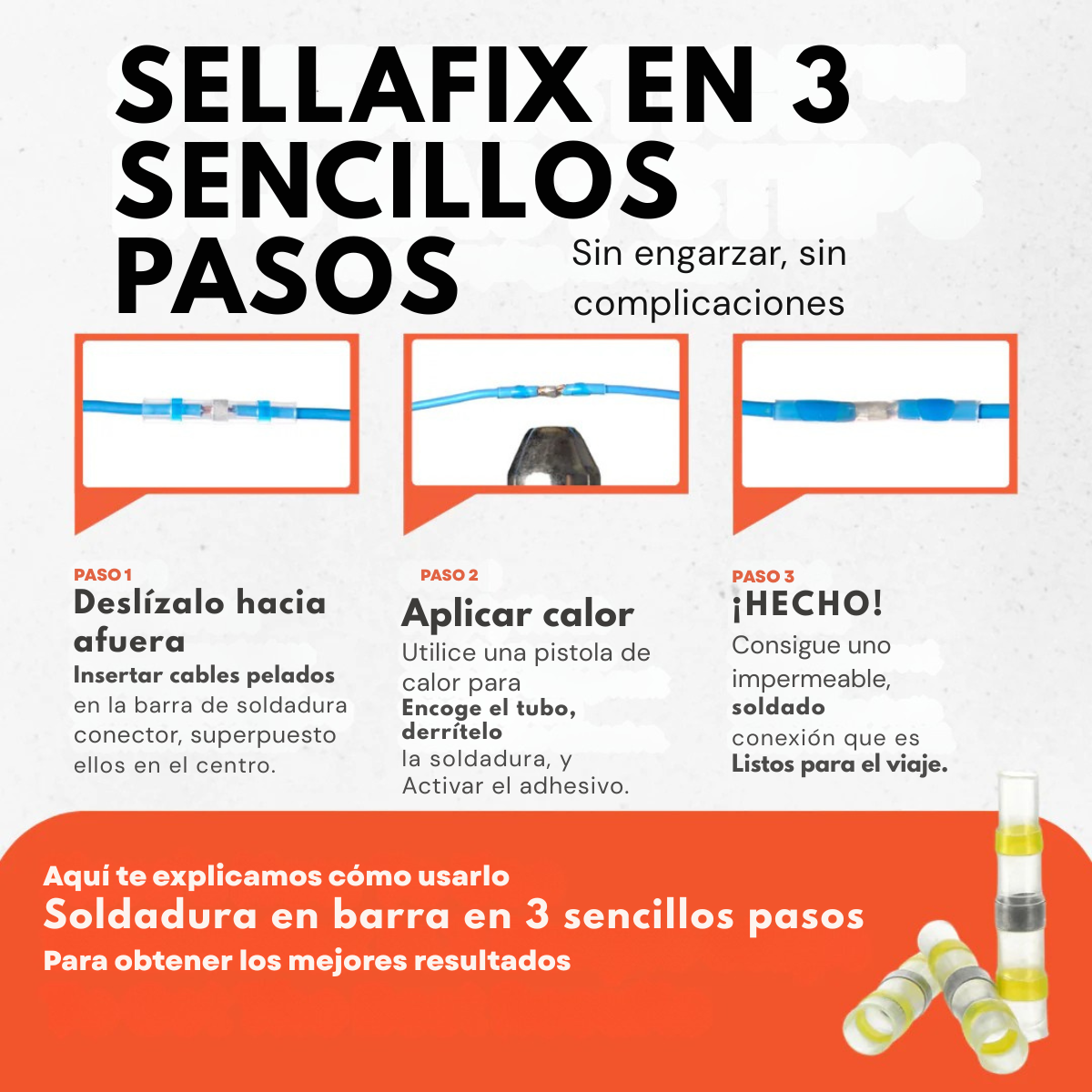 Kit de 50 conectores de cable de soldadura impermeables Sellafix™